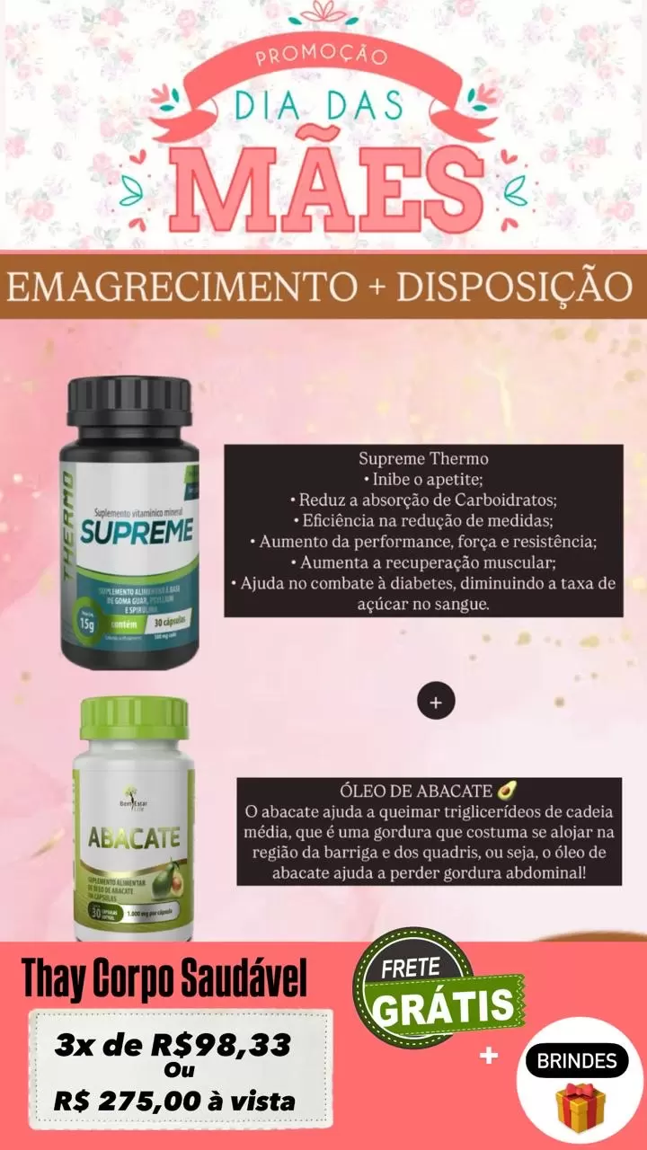 Mês das mães Kit emagrecimento + seca barriga 