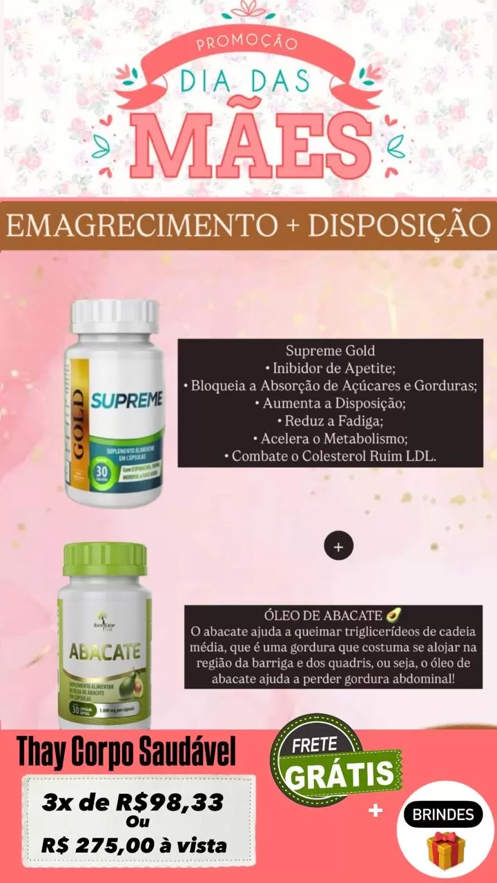 Mês das mães Kit emagrecimento + seca barriga 